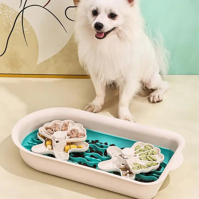 Slow Feeder Dog Bowl Double Bowl Design