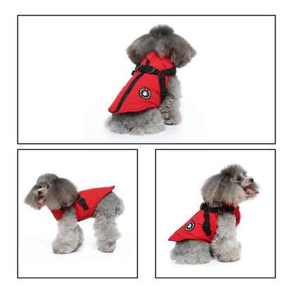 Winter Warm Pet Harness Jacket Hiking Coat