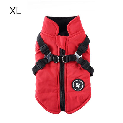 Winter Warm Pet Harness Jacket Hiking Coat