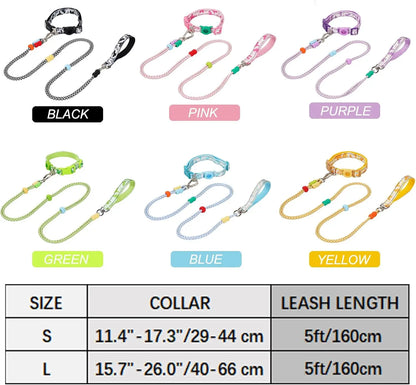 Dog Leash and Collar Set with AirTag Holder