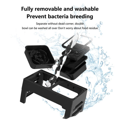 3 In 1 Pet Dog Stainless Steel Slow Feed Drinking Water Bowls Anti Knock Adjustable Height Cat Dog Bowl Large Pet Slow Food