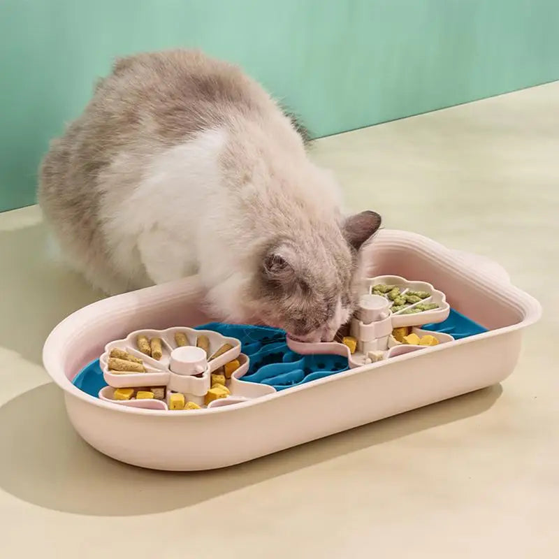 Slow Feeder Dog Bowl Double Bowl Design