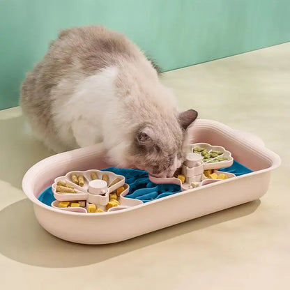 Slow Feeder Dog Bowl Double Bowl Design