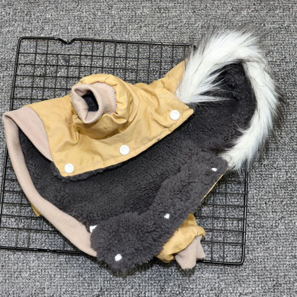 Pet Dog Jacket With Harness Winter Heavy