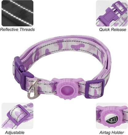 Dog Leash and Collar Set with AirTag Holder