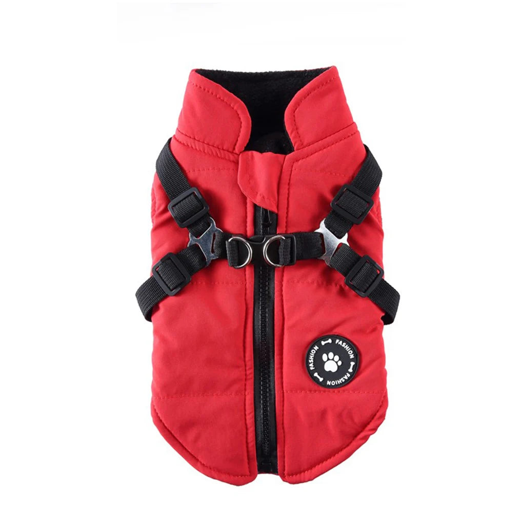 Winter Warm Pet Harness Jacket Hiking Coat